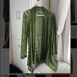 Elegant Lace Cardigan - Sage Green